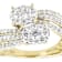 Cluster Bypass Lab-Grown Diamond Ring 0.75ctw In 14K Gold Over Sterling Silver