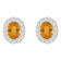 8x6mm Oval Citrine And White Topaz Accent Rhodium Over Sterling Silver
Halo Stud Earrings