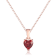 Garnet 14K Rose Gold Over Sterling Silver Heart Shape Pendant With Chain