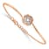 14k Rose Gold and Rhodium Over 14k Rose Gold Polished Diamond Love Knot Bracelet