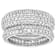 CZ Stackable Band Ring Set in Rhodium Over Brass