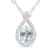 Oval Aquamarine and Cubic Zirconia Rhodium Over Sterling Silver Pendant
with chain, 1.13ctw
