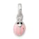 Sterling Silver Polished Pink and Black Enameled Ladybug Children's Pendant