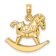 14k Yellow Gold 3D Textured Children's Playful Rocking Horse Charm