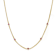 Ruby Color CZ Heart Station Necklace In 14K Gold Over Brass