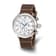 Charles Hubert Men's Stainless Leather Band 46mm Dual Time Watch