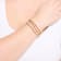 Initial F CZ Beaded Bracelet Set In 14K Gold Over Brass 0.12ctw