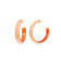 14K Yellow Gold Over Sterling Silver Iridescent Acrylic Hoops in Orange