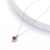 Red Lab Created Ruby With Moissanite Accents Rhodium Over Silver Heart Pendant