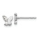 Rhodium Over 14k White Gold Children's Cubic Zirconia 7mm Butterfly Stud Earrings
