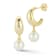 Rachel Zoe Freshwater Pearl Charm Graduated Hoop Earrings in 14K Gold
Over Sterling Silver