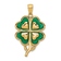 14K Yellow Gold 4-Leaf Clover Pendant with Enameled Tips Pendant