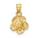 14k Yellow Gold Satin and Diamond-Cut Hibiscus Flower Pendant