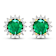 1.36ctw 14K Yellow Gold  Zambian Green Emerald and White Diamond Halo Earrings