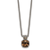 Sterling Silver Antiqued with 14K Accent Smoky Quartz Necklace