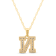 White Diamond Accent 10k Yellow Gold N Initial Pendant With 18” Rope Chain