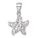 Rhodium Over Sterling Silver Polished White Crystal Starfish Pendant