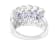 Rhodium Over Sterling Silver Oval Tanzanite and White Zircon Ring 2.22ctw