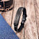 Mens Stainless Steel, Black Leather and Carbon Fiber Bar Bracelet
