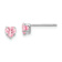 Rhodium Over 14k White Gold Children's 4mm Pink Cubic Zirconia Heart
Stud Earrings