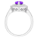 8x5mm Pear Shape Amethyst And White Topaz Accents Rhodium Over Sterling
Silver Double Halo Ring