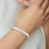 Rhodium Over Sterling Silver 9.00mm Fancy Hinged Bangle Bracelet