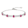 Oval Ruby and White Zircon Sterling Silver Bolo Bracelet