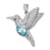 Rhodium Over Sterling Silver Polished Crystal Hummingbird Pendant