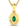 0.56ctw 14K Yellow Gold Zambian Emerald and White Diamond Pendant with
18 inch Cable Chain