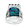 Blended Turquoise And Lapis Lazuli Solitaire Ring In Oxidized Sterling Silver