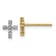 14k Yellow Gold and Rhodium Over 14k Yellow Gold Diamond Cross Stud Earrings