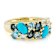 Turquoise And Multi-Blue Gemstone Ring In 18K Gold Over Sterling Silver 1.66ctw