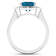 London Blue Topaz and White Diamond 14K White Gold Halo Ring 2.24 ctw