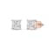 White Cubic Zirconia 14k Rose Gold Studs With Velvet Gift Box 4.00ctw