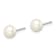 Rhodium Over Sterling Silver 5-6mm White Round FWC Pearl Stud Earrings
