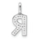 14K White Gold Diamond Letter R Initial Pendant