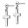 Rhodium Over 14k White Gold Polished Cross Dangle Earrings