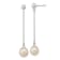 Rhodium Over 14K White Gold 7-8mm White Round Freshwater Cultured Pearl
Dangle Post Earrings