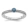 14K White Gold Stackable Expressions Swiss Blue Topaz and Diamond Ring 0.075ctw