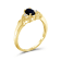 Black Sapphire 14K Gold Over Sterling Silver Ring 0.56ctw