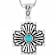 Kingman Turquoise Cross Enhancer In Sterling Silver