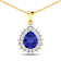 3.25ctw 14K Yellow Gold Tanzanite and White Diamond Pendant with 18 inch
Cable Chain