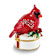 CHAS Red Cardinal on White Trinket Box