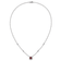 Rhodium Over Sterling Silver Fancy Created Ruby and Cubic Zirconia Necklace