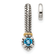 Rhodium Over Sterling Silver Antiqued with 14k Accent Polished Blue
Topaz Chain Slide Pendant