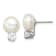 Sterling Silver 10-11mm Freshwater Cultured Button Pearl with White
Topaz Earrings