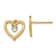 14K Two-tone Gold Diamond-Cut Heart Stud Earrings
