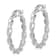 Rhodium Over Sterling Silver Twisted 3.5x30mm Hoop Earrings
