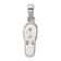 Rhodium Over Sterling Silver Lab Created Blue Inlay Opal Sandal Pendant