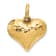 14k Yellow Gold Polished and Hammered 3D Heart Pendant